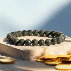 Natural Pyrite Stone Bracelet for Wealth, Confidence & Protection